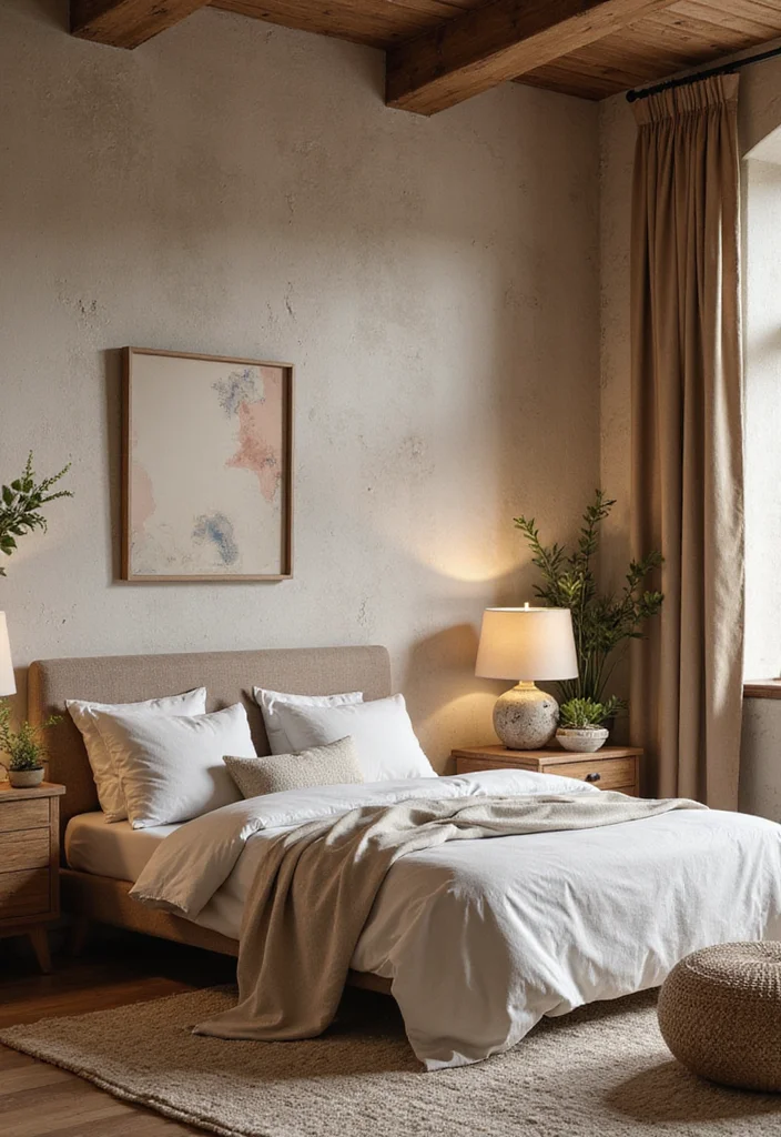 12 Brown and White Bedroom Ideas for Warm Balanced Neutrals - 12. Earthy Tones and Natural Elements