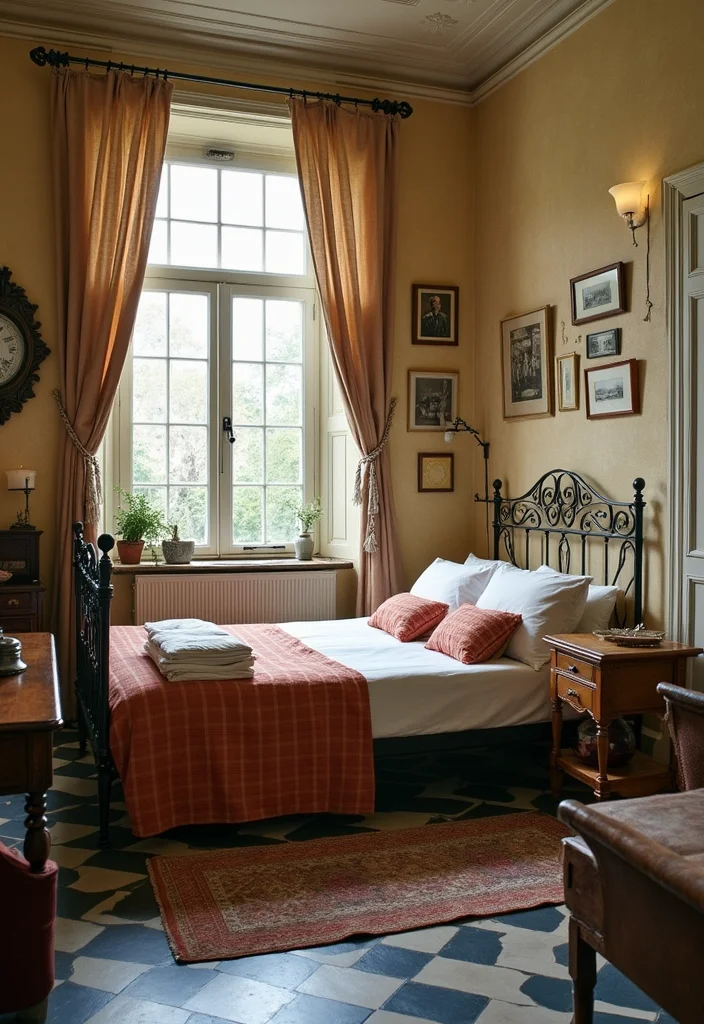 12 Brown and White Bedroom Ideas for Warm Balanced Neutrals - 6. Vintage Charm