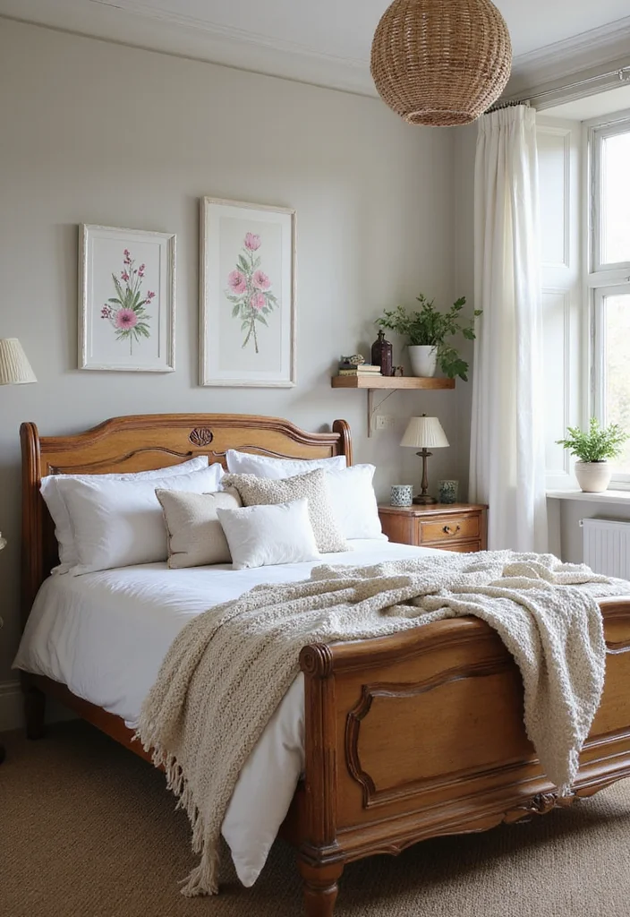 12 Brown and White Bedroom Ideas for Warm Balanced Neutrals - 8. Cozy Cottage Feel