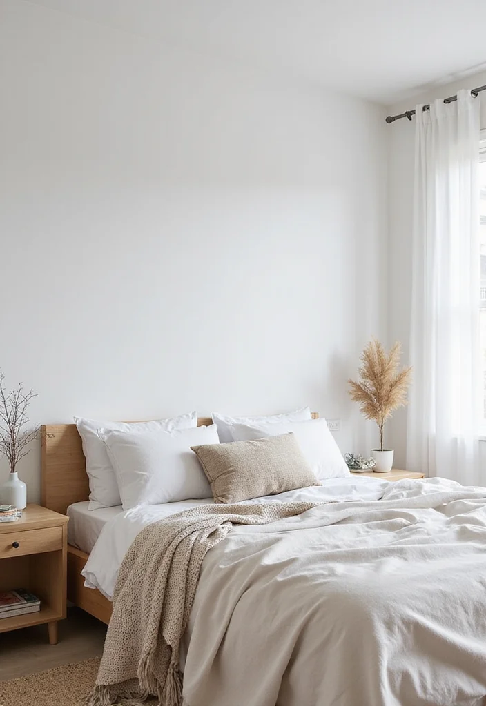 12 Brown and White Bedroom Ideas for Warm Balanced Neutrals - 9. Soft Scandinavian Touch