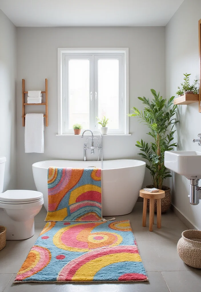 12 Cheap Bathroom Ideas for Easy Budget Friendly Upgrades 111 12 Cheap Bathroom Ideas for Easy Budget Friendly Upgrades - 11. Fun Bath Mat Alternatives