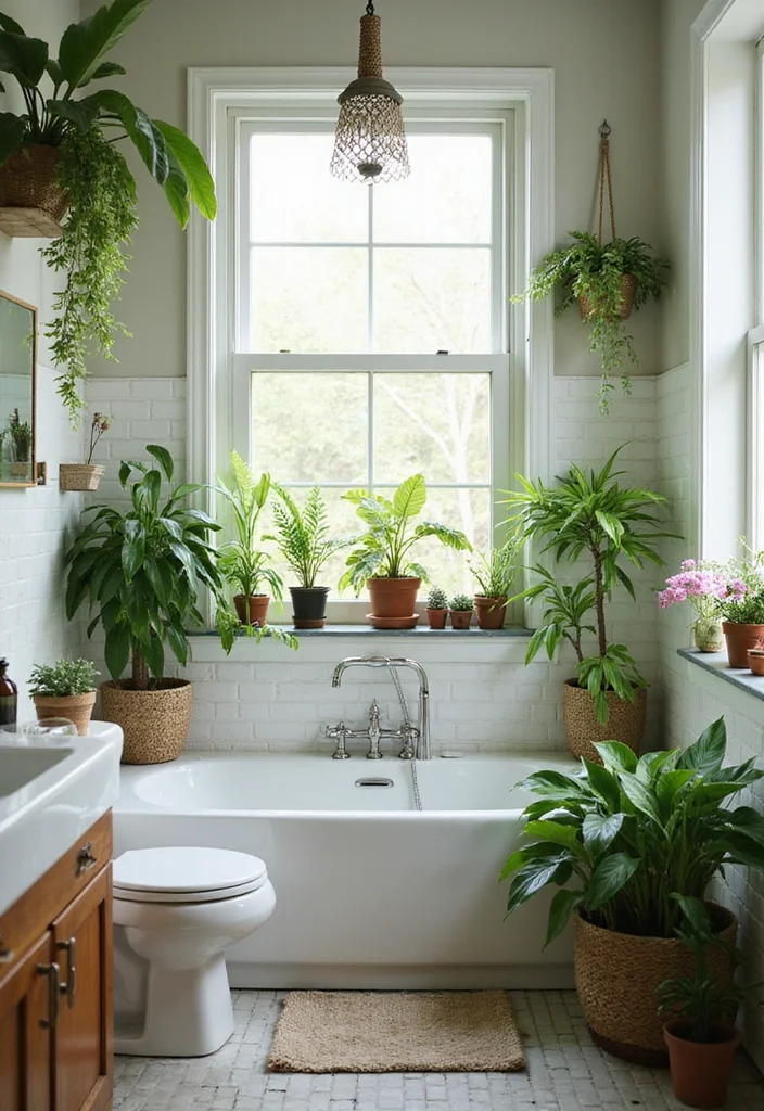 12 Cheap Bathroom Ideas for Easy Budget Friendly Upgrades 122 12 Cheap Bathroom Ideas for Easy Budget Friendly Upgrades - 12. Refresh with Plants