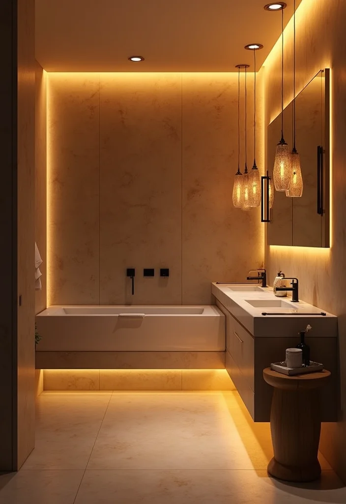 12 Cheap Bathroom Ideas for Easy Budget Friendly Upgrades 89 12 Cheap Bathroom Ideas for Easy Budget Friendly Upgrades - 9. Smart Lighting Solutions