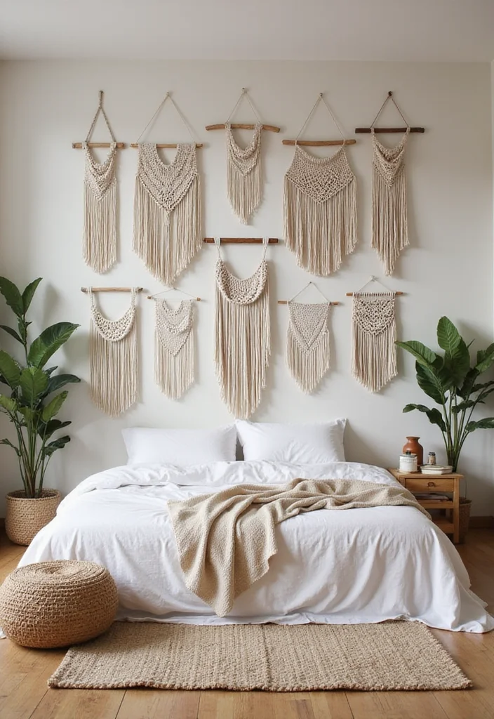 12 Cheap Bedroom Ideas for Easy Budget Home Refresh 1 12 Cheap Bedroom Ideas for Easy Budget Home Refresh - 1. Macrame Wall Hangings