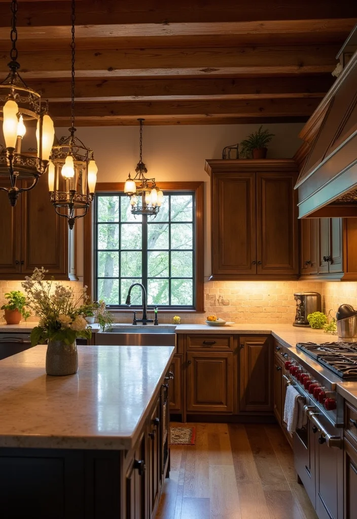 12 Colonial Kitchen Ideas for Classic Timeless Warmth 56 12 Colonial Kitchen Ideas for Classic Timeless Warmth - 6. Classic Lighting Fixtures