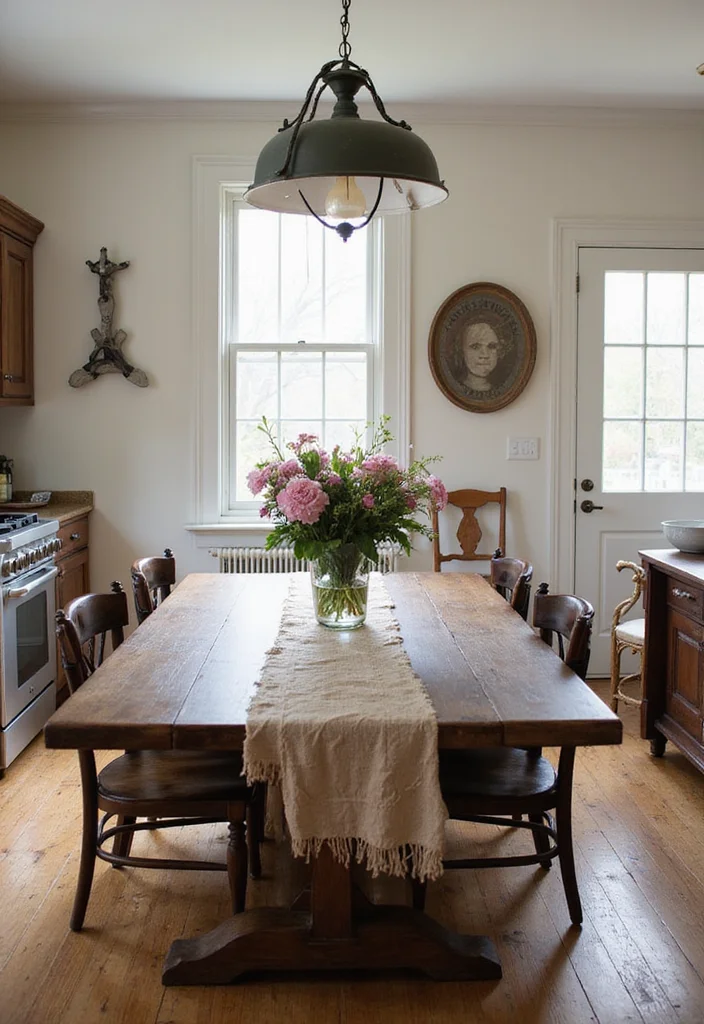 12 Colonial Kitchen Ideas for Classic Timeless Warmth 67 12 Colonial Kitchen Ideas for Classic Timeless Warmth - 7. Farmhouse Table