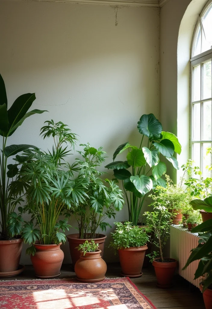 12 Colonial Living Room Ideas for Classic American Style - 12. Indoor Plants