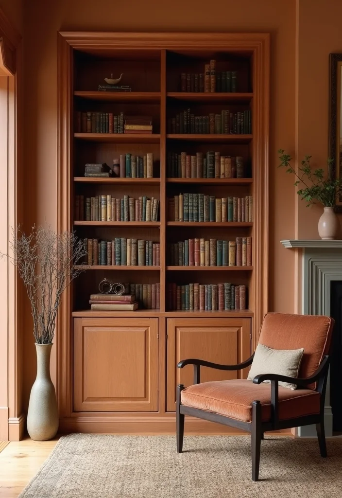 12 Colonial Living Room Ideas for Classic American Style - 8. Built-In Bookcases