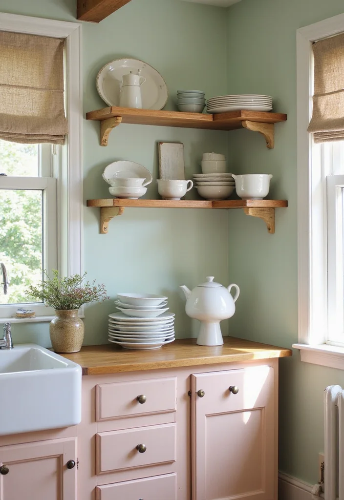 12 Cottage Core Kitchen Ideas for Soft Whimsical Charm - 1. Soft Color Palettes