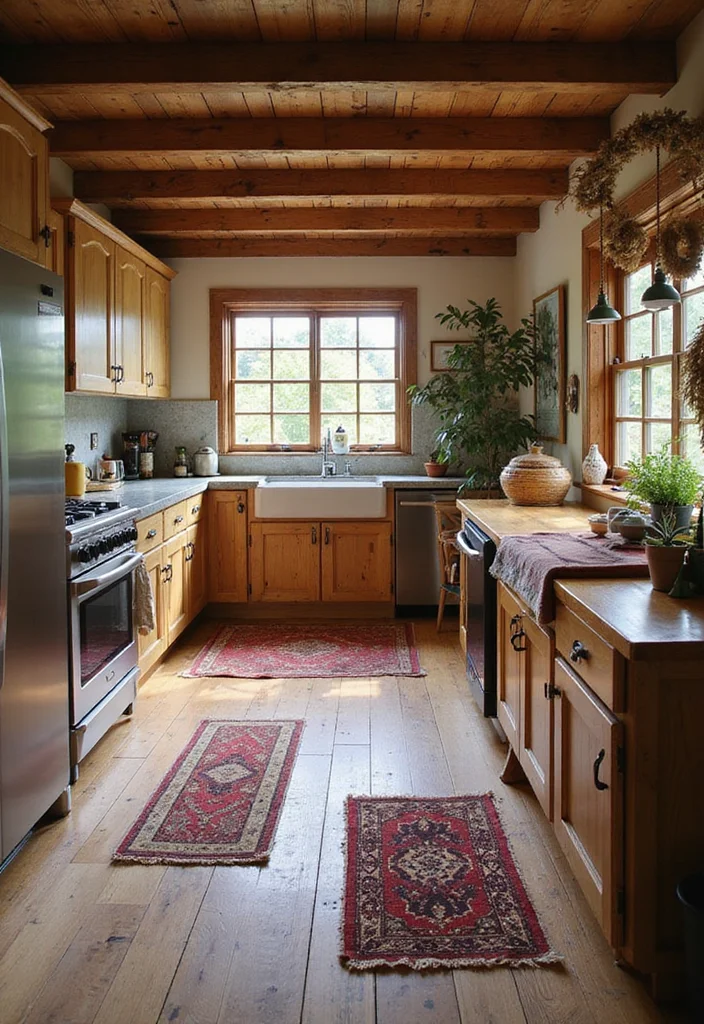 12 Cottage Core Kitchen Ideas for Soft Whimsical Charm - 11. Rustic Flooring Choices