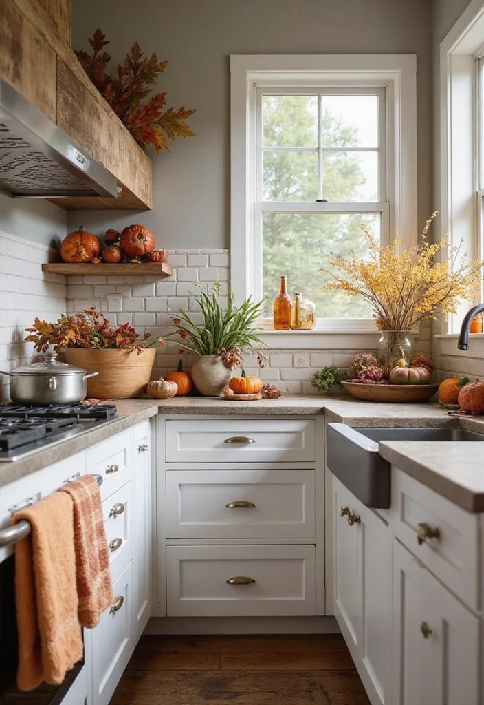 12 Cottage Core Kitchen Ideas for Soft Whimsical Charm - 12. Seasonal Decor Touches