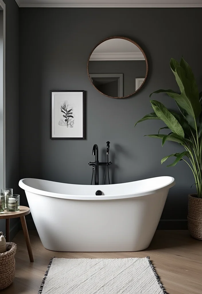 12 Dark Gray Bathroom Ideas for Sleek Modern Depth 111 12 Dark Gray Bathroom Ideas for Sleek Modern Depth - 11. Bold Accent Walls