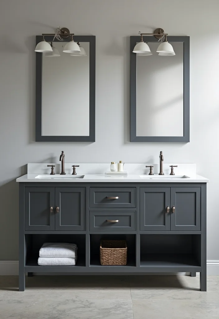 12 Dark Gray Bathroom Ideas for Sleek Modern Depth 23 12 Dark Gray Bathroom Ideas for Sleek Modern Depth - 3. Bold Vanities