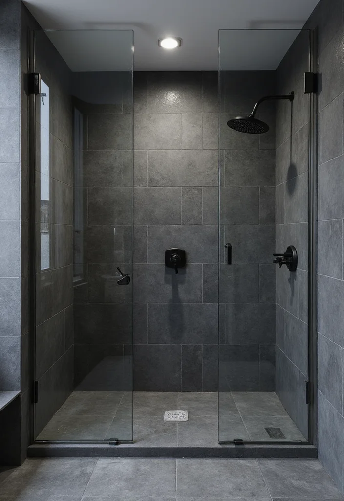 12 Dark Gray Bathroom Ideas for Sleek Modern Depth 56 12 Dark Gray Bathroom Ideas for Sleek Modern Depth - 6. Open Shower Designs