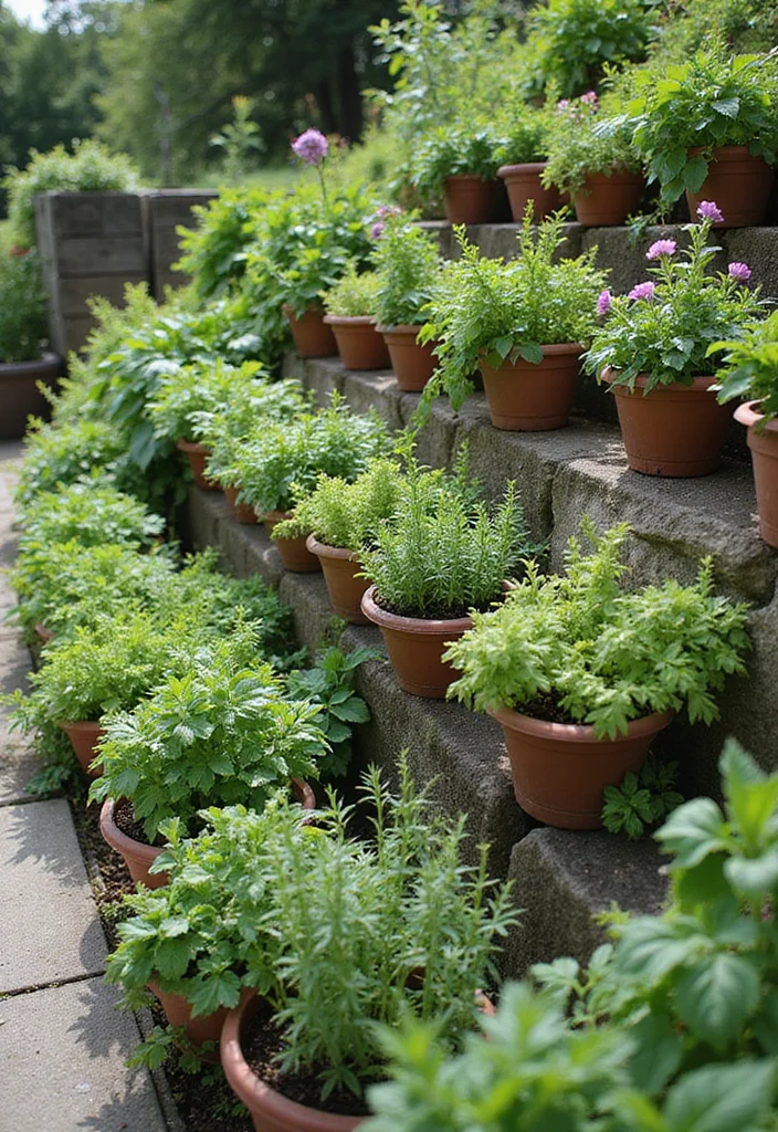 12 Elevated Backyard Ideas for Terraced Useful Levels - 4. Elevated Planters and Herb Gardens