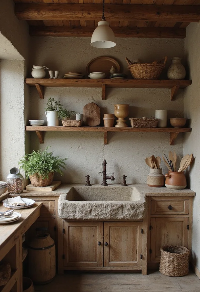 12 Farmhouse Kitchen Sink Ideas for Functional Rustic Style - 12. Rustic Stone Sinks