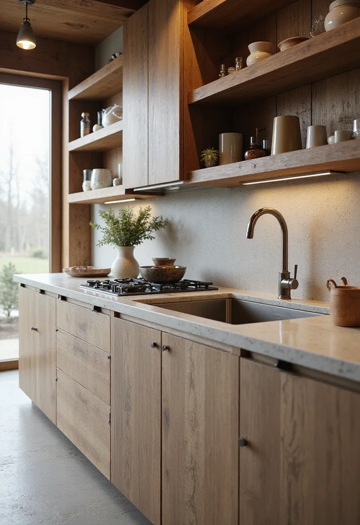 12 Farmhouse Kitchen Sink Ideas for Functional Rustic Style - 7. Integrated Sink and Countertop