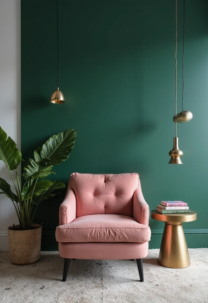 12 Green and Pink Living Room Ideas for Fresh Stylish Contrast - 5. Modern Luxe with Elegant Touches