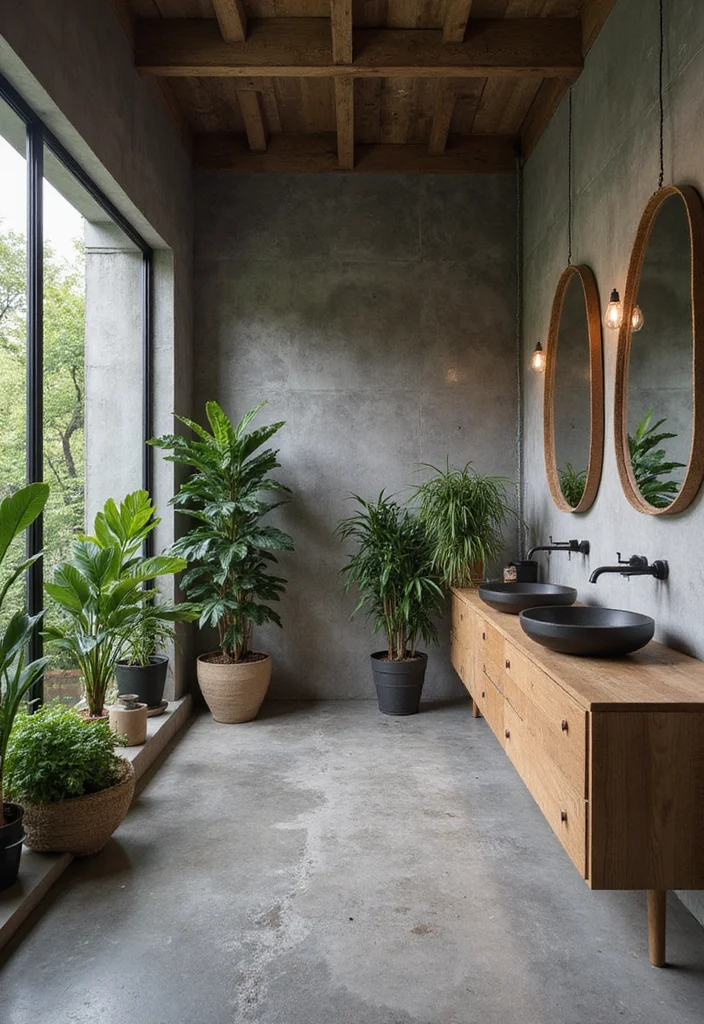 12 Grey Floor Bathroom Ideas for Clean Neutral Balance - 3. Textured Grey Concrete