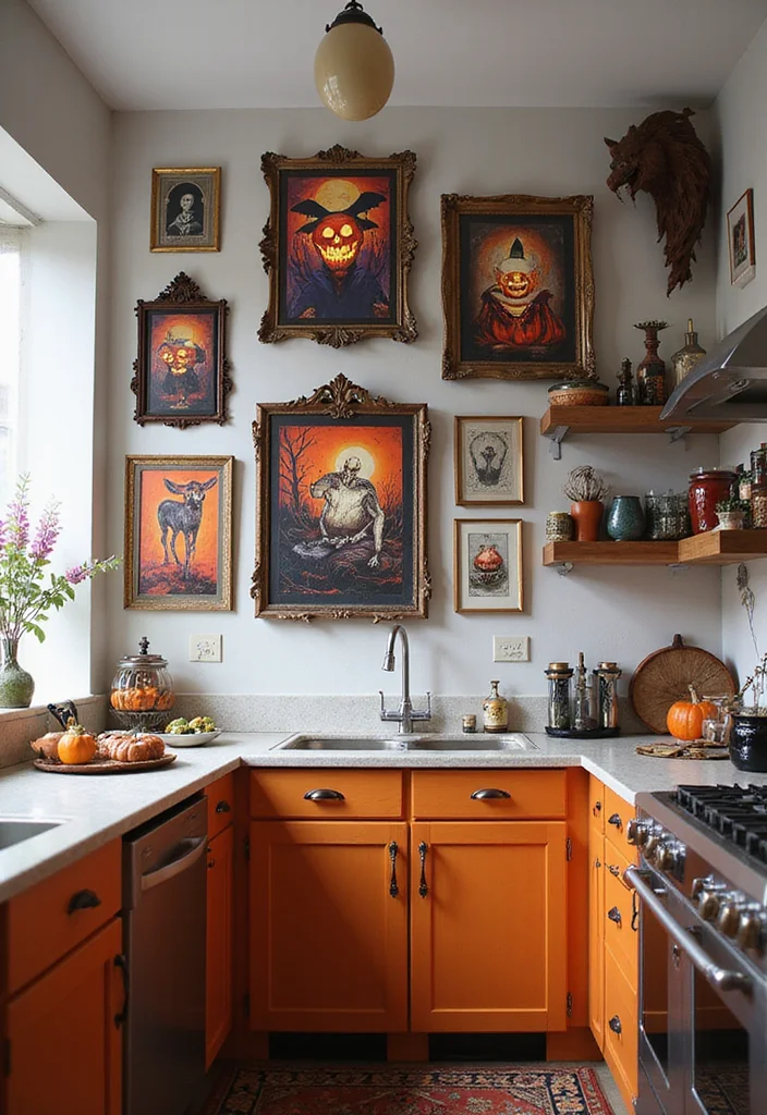 12 Halloween Kitchen Decor Ideas for Fun Seasonal Touches - 4. Eerie Wall Art