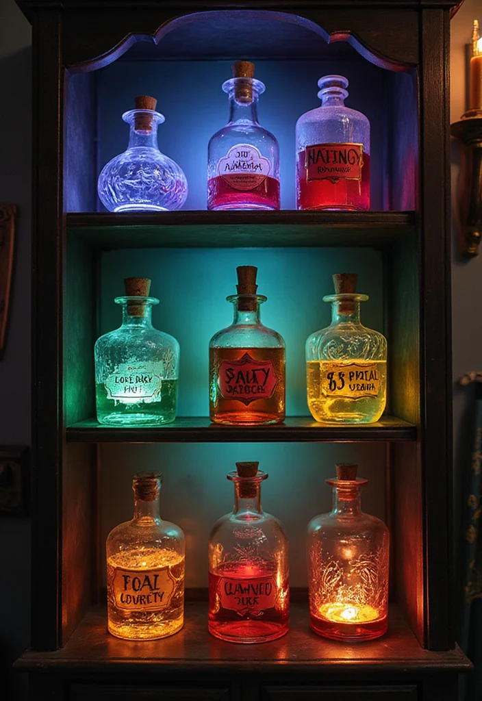 12 Halloween Kitchen Decor Ideas for Fun Seasonal Touches - 6. Mysterious Potion Bottles