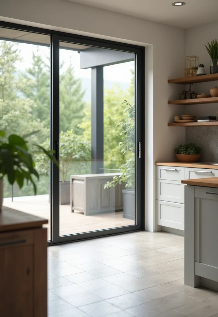 12 Kitchen Back Door Ideas for Practical Efficient Layouts - 1. Sliding Glass Doors for a Modern Touch