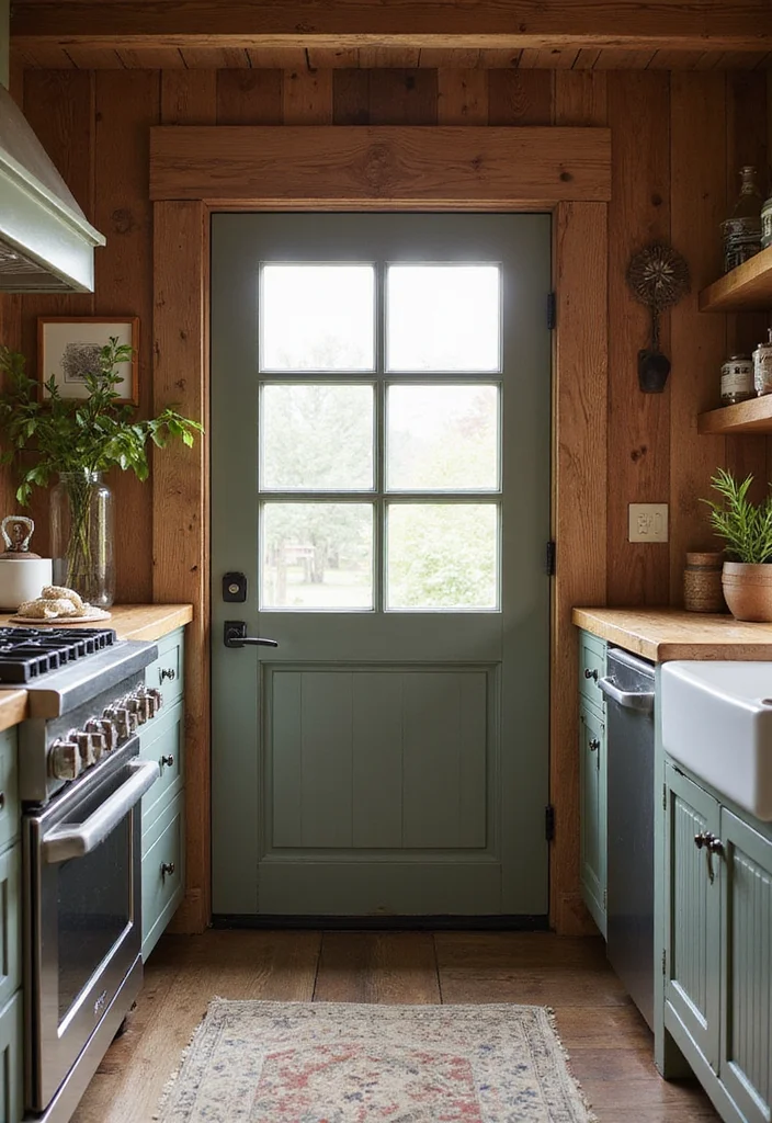 12 Kitchen Back Door Ideas for Practical Efficient Layouts - 3. Farmhouse Style Back Door