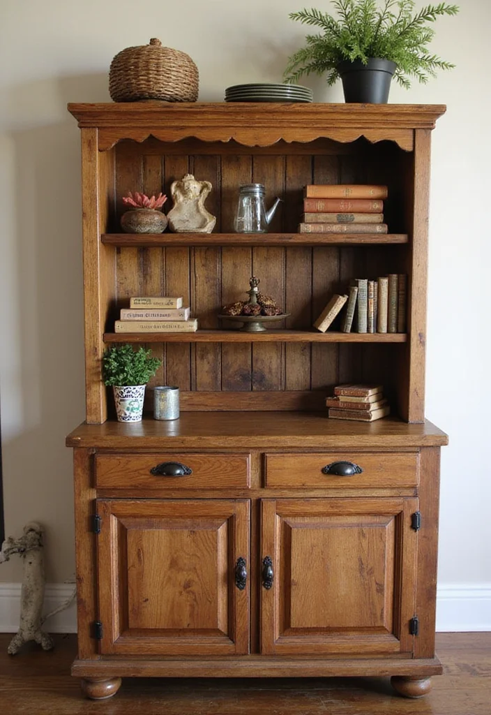 12 Kitchen Hutch Ideas for Extra Storage and Vintage Appeal 23 12 Kitchen Hutch Ideas for Extra Storage and Vintage Appeal - 3. Reclaimed Wood for Rustic Appeal
