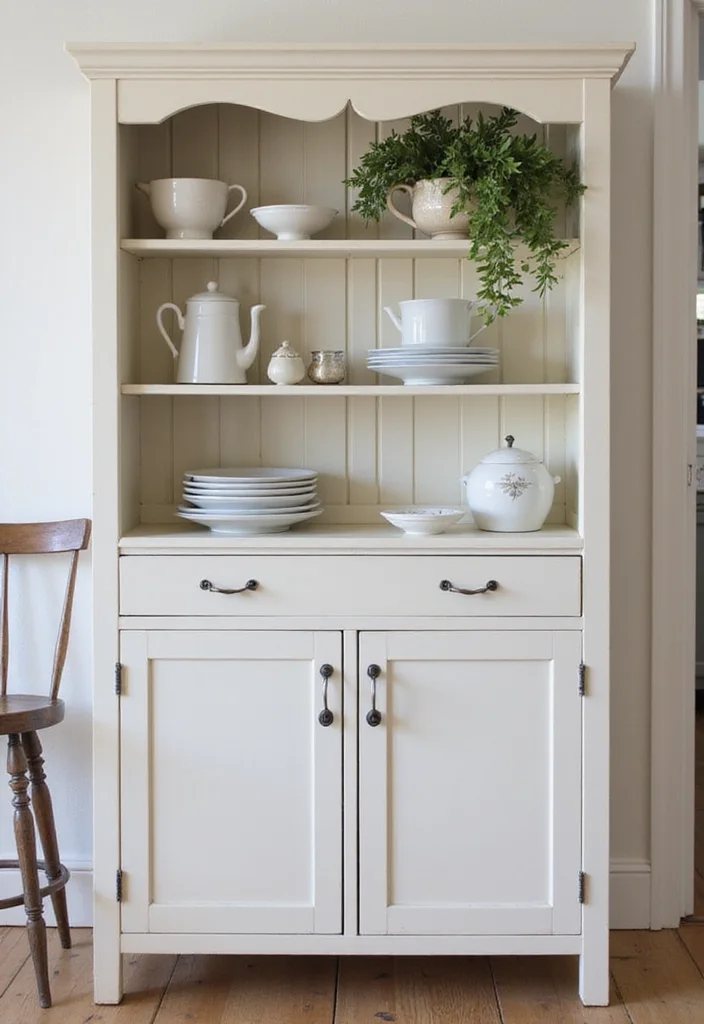 12 Kitchen Hutch Ideas for Extra Storage and Vintage Appeal 56 12 Kitchen Hutch Ideas for Extra Storage and Vintage Appeal - 6. Minimalist Design for Simple Elegance