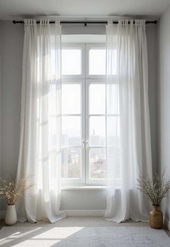 12 Light Grey Bedroom Ideas for Soft Elegant Calm - 10. Soft Window Treatments