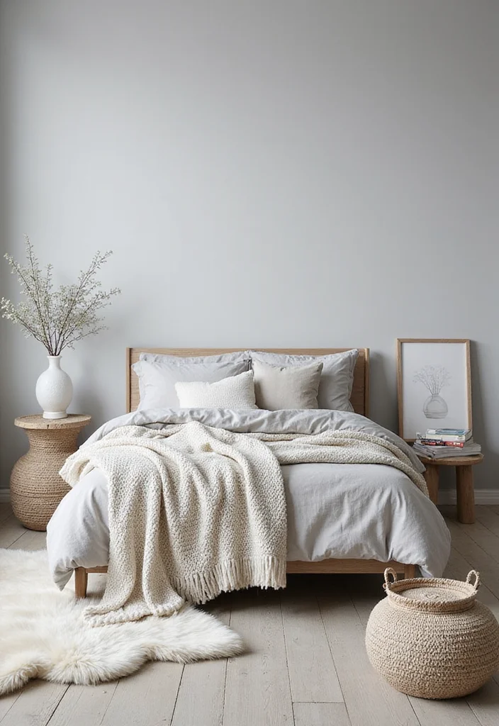 12 Light Grey Bedroom Ideas for Soft Elegant Calm - 7. Textured Accents
