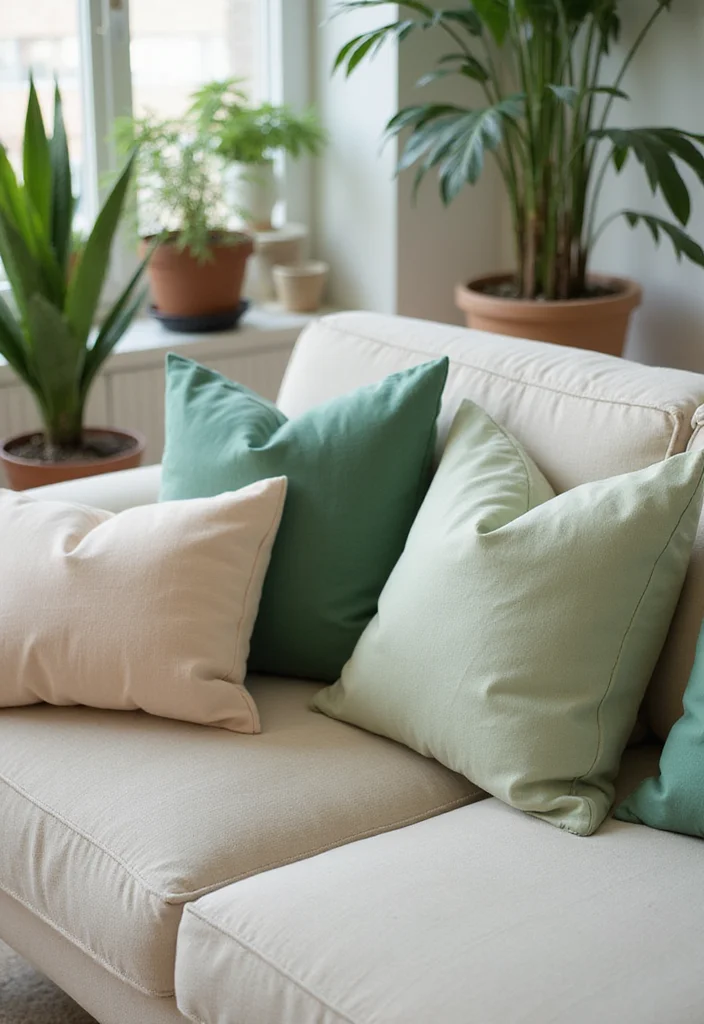 12 Living Room Pillow Ideas for Quick Style Refresh - 1. Organic Cotton Comfort