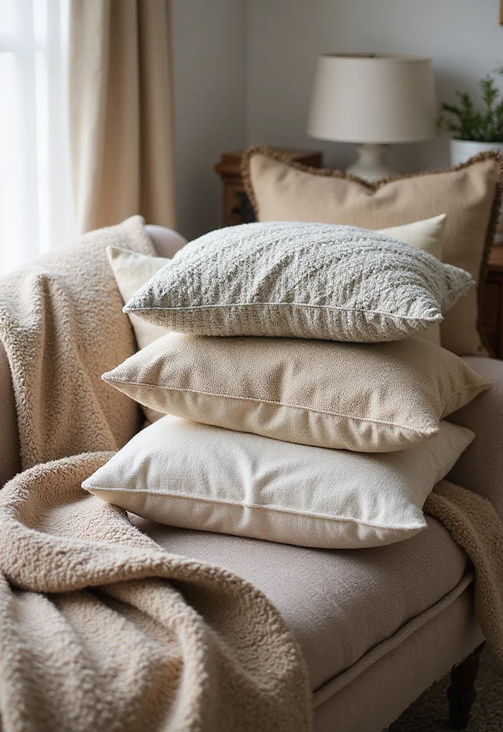 12 Living Room Pillow Ideas for Quick Style Refresh - 10. Textured Layers