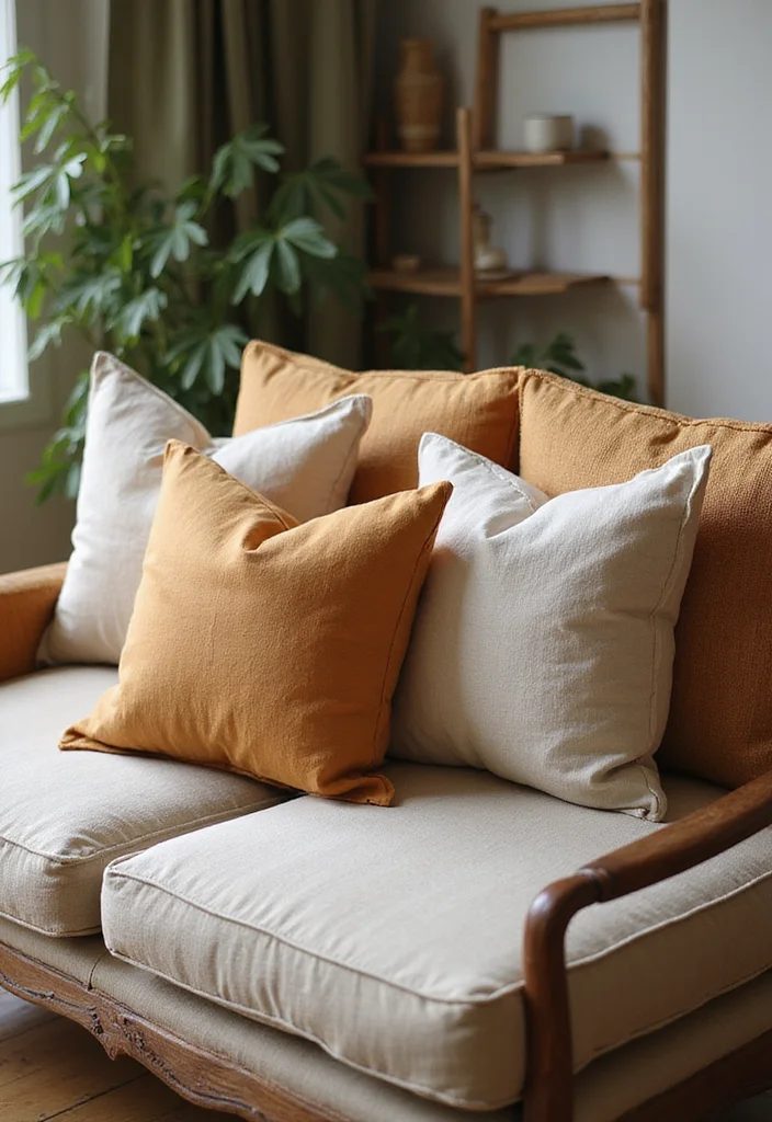 12 Living Room Pillow Ideas for Quick Style Refresh - 3. Linen Luxury
