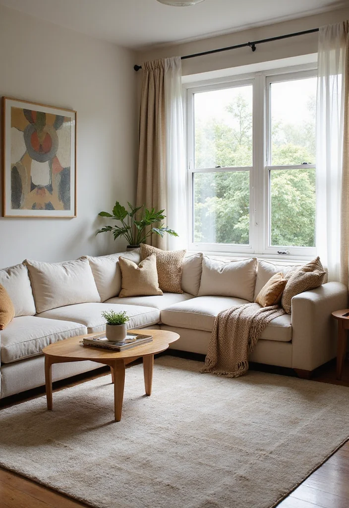 12 Low Ceiling Living Room Ideas for Taller Visual Space - 10. Use Area Rugs Wisely