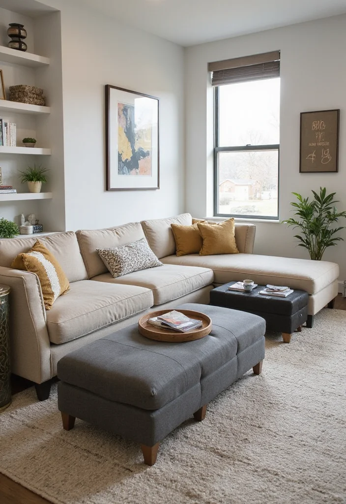 12 Low Ceiling Living Room Ideas for Taller Visual Space - 4. Opt for Multi-Functional Furniture