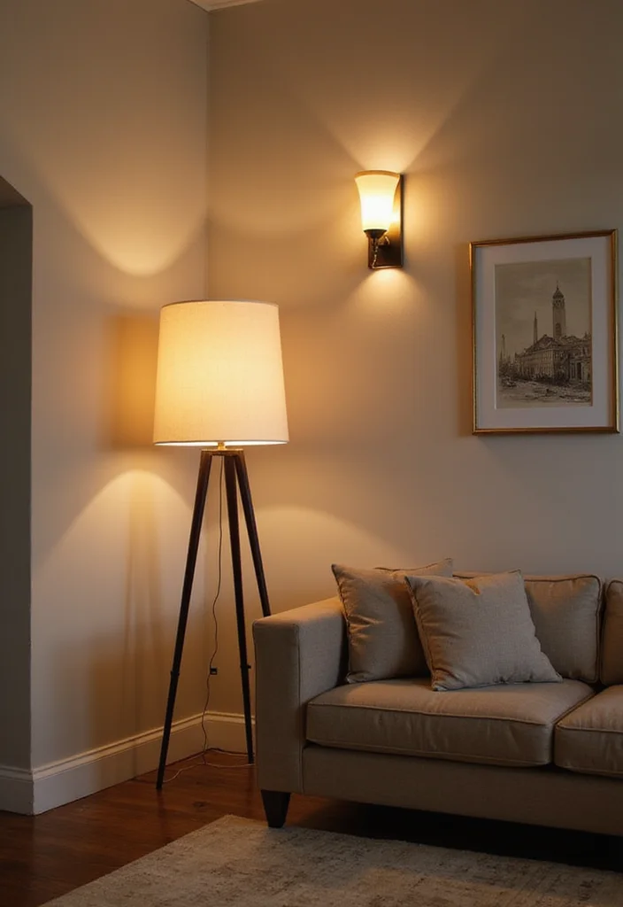 12 Low Ceiling Living Room Ideas for Taller Visual Space - 6. Install Vertical Lighting