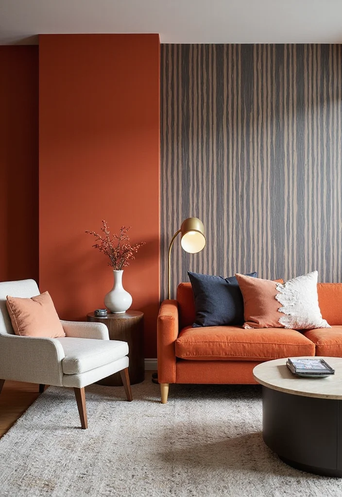 12 Low Ceiling Living Room Ideas for Taller Visual Space - 7. Create an Accent Wall