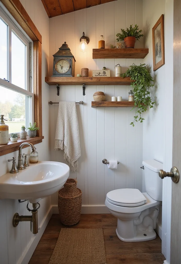 12 Mobile Home Bathroom Ideas for Smart Space Solutions - 7. Rustic Decor Elements