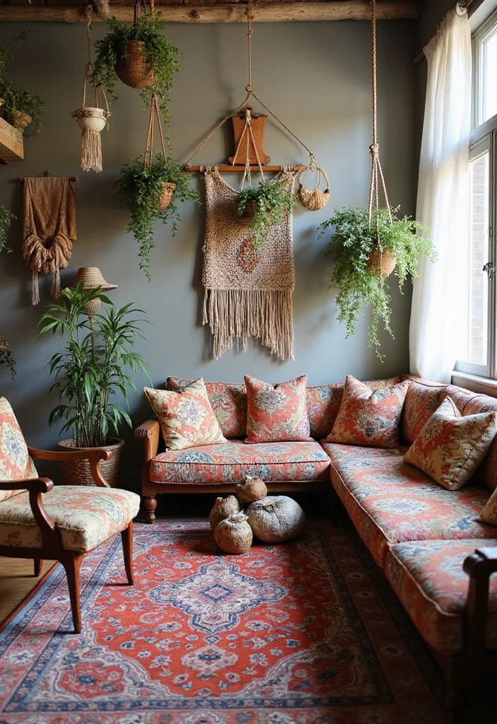 12 Modern Vintage Living Room Ideas for Trendy Retro Mix - 2. Bohemian Vintage Chic