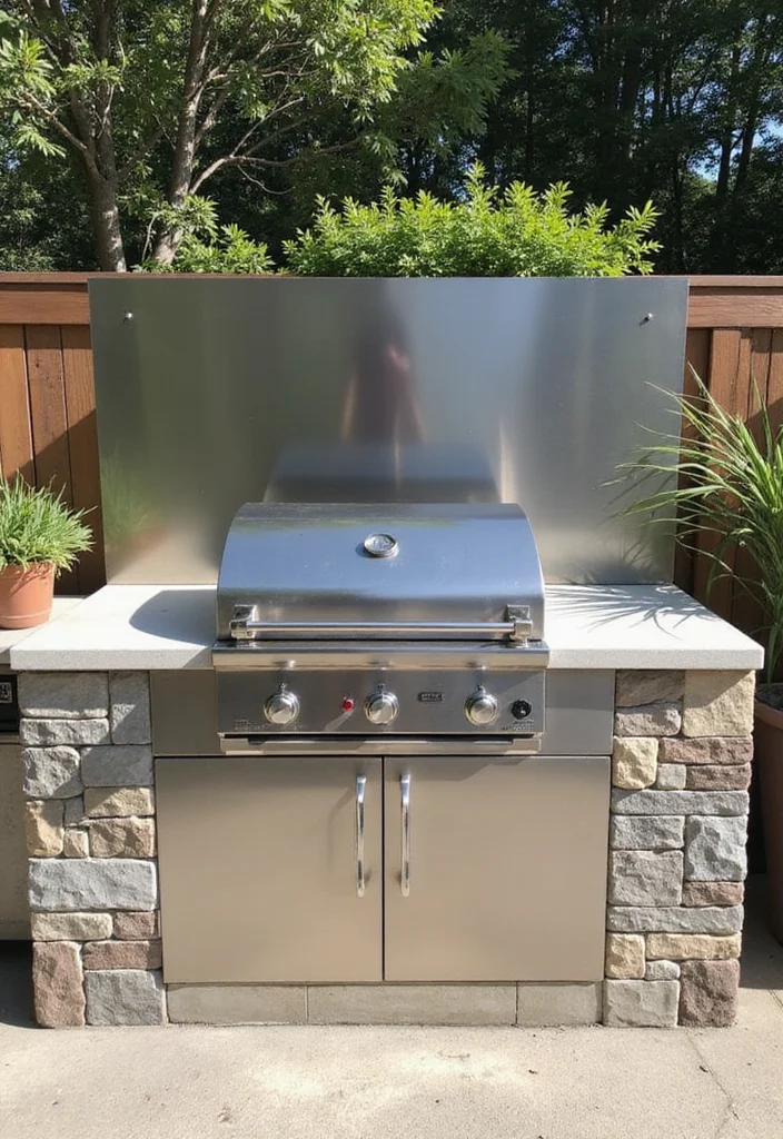 12 Outdoor Kitchen Backsplash Ideas for Durable Stylish Design 45 12 Outdoor Kitchen Backsplash Ideas for Durable Stylish Design - 5. Stainless Steel Panels