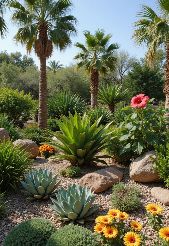 12 Palm Springs Backyard Ideas for Chic Desert Style - 3. Tropical Plant Arrangements