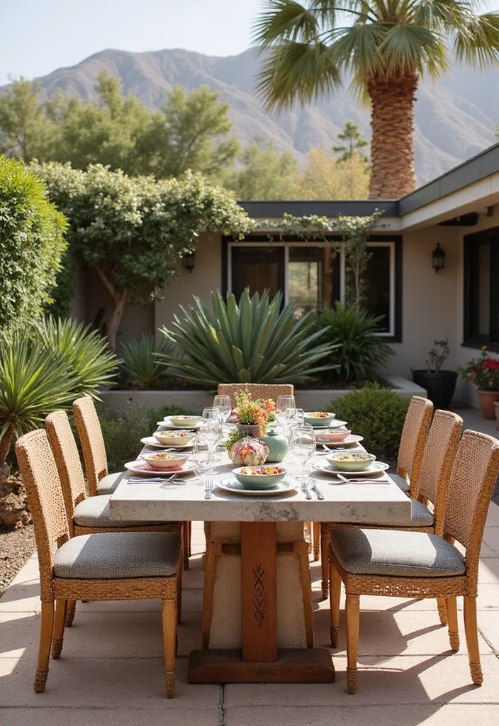 12 Palm Springs Backyard Ideas for Chic Desert Style - 8. Outdoor Dining Spaces