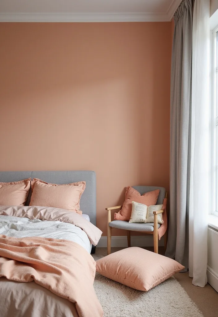 12 Pastel Bedroom Ideas for Fresh Airy Comfort 56 12 Pastel Bedroom Ideas for Fresh Airy Comfort - 6. Peachy Perfection