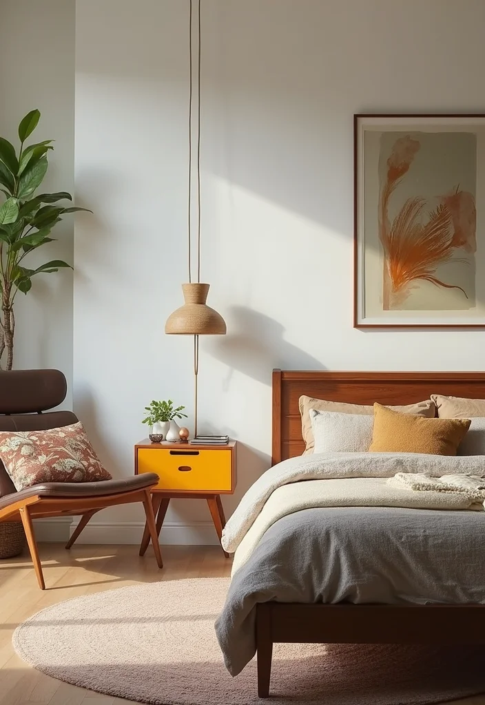12 Retro Bedroom Ideas for Playful Vintage Style 12 12 Retro Bedroom Ideas for Playful Vintage Style - 2. Mid-Century Modern Furniture