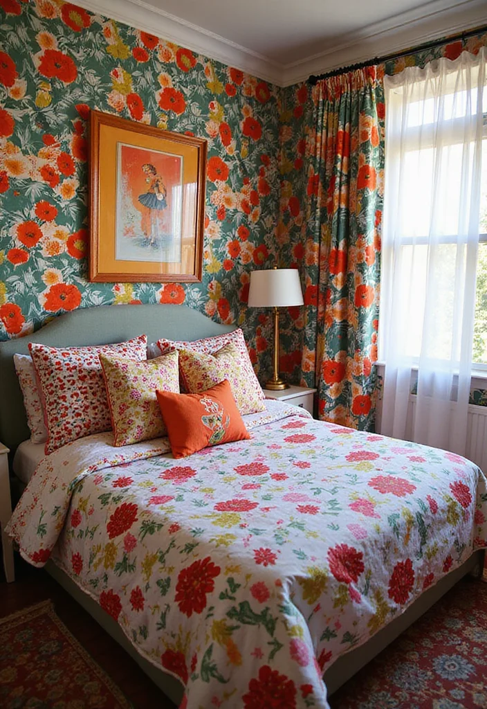 12 Retro Bedroom Ideas for Playful Vintage Style 23 12 Retro Bedroom Ideas for Playful Vintage Style - 3. Playful Patterns