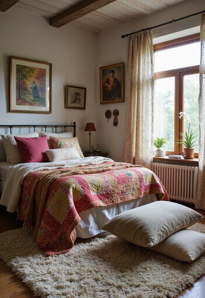 12 Retro Bedroom Ideas for Playful Vintage Style 56 12 Retro Bedroom Ideas for Playful Vintage Style - 6. Cozy Textiles