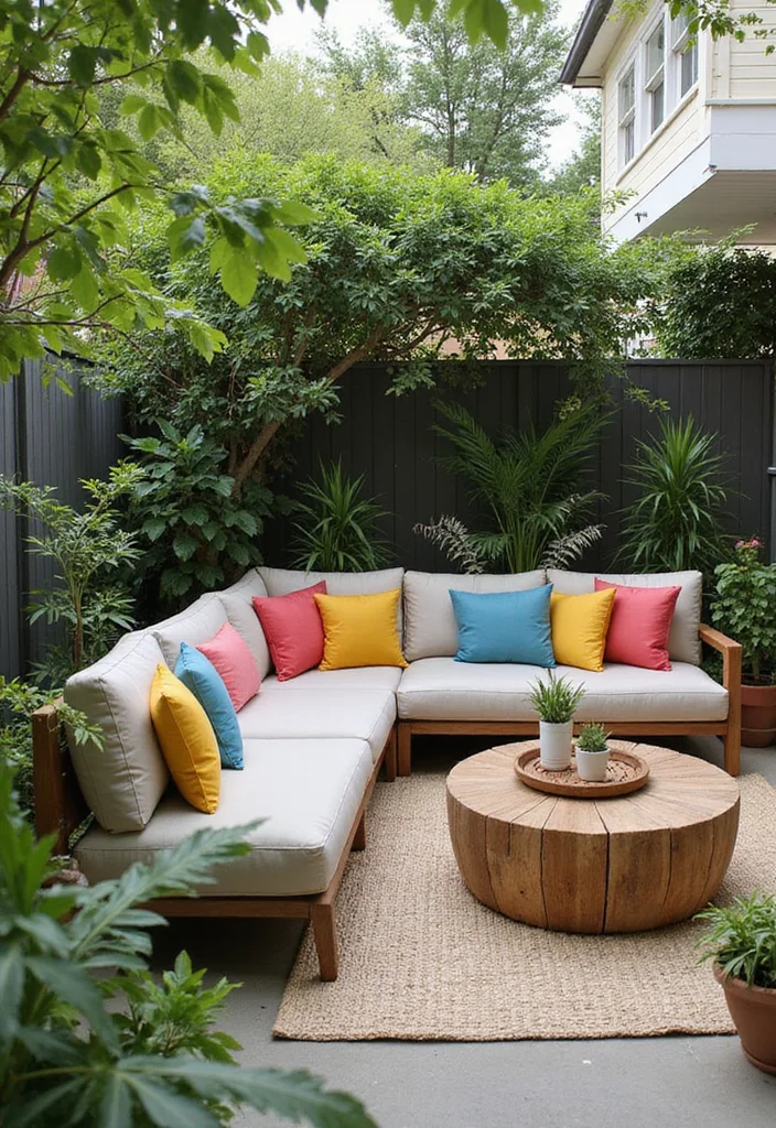 12 Small Backyard Seating Ideas for Cozy Functional Areas 122 12 Small Backyard Seating Ideas for Cozy Functional Areas - 12. Compact Corner Sofa