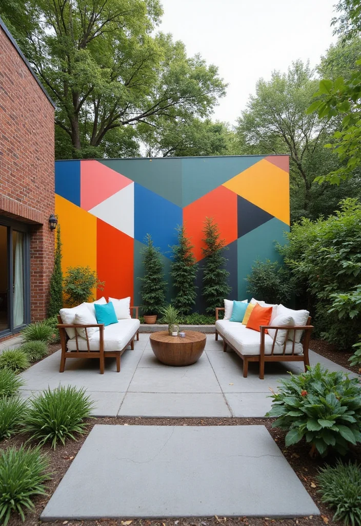 12 Small Backyard Wall Ideas for Privacy and Design 122 12 Small Backyard Wall Ideas for Privacy and Design - 12. Geometric Wall Panels