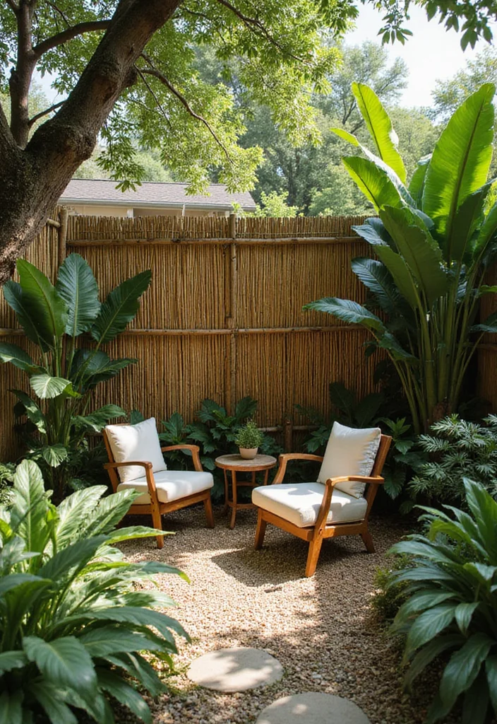 12 Small Backyard Wall Ideas for Privacy and Design 45 12 Small Backyard Wall Ideas for Privacy and Design - 5. Privacy-Enhancing Bamboo Fencing